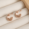 Aros Media Luna - Enchape de Oro Rosa 18k