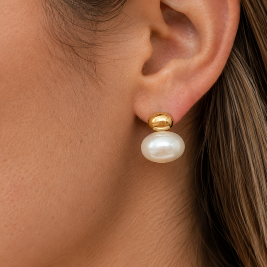Aros Perla Boreal - Enchape de Oro 18k