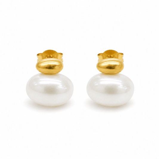 Aros Perla Boreal - Enchape de Oro 18k