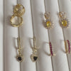 Lote 4 Pares de Aros brillantes– Baño de Oro 18K